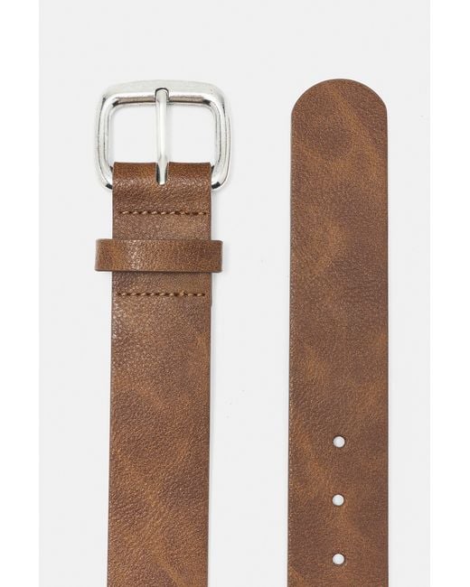 Pull&Bear White Square Buckle Belt