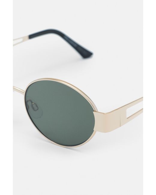 Pull&Bear Green Metallic Oval Sunglasses