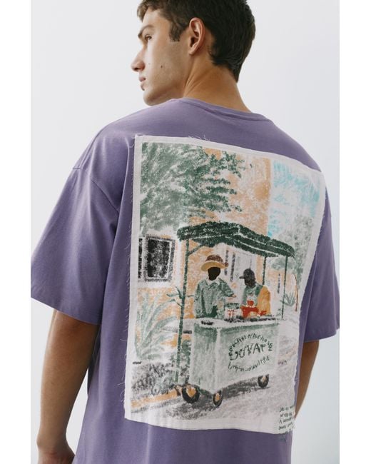 Pull&Bear Green Relaxed Fit Graphic T-Shirt for men