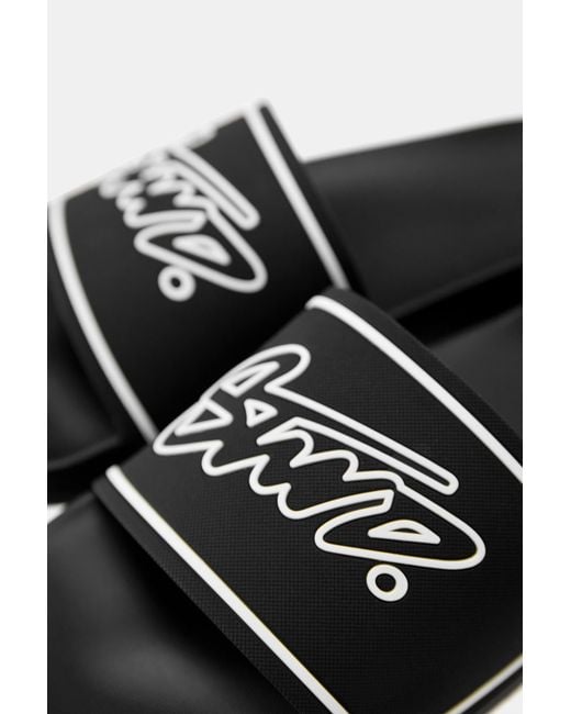 Pull&Bear White Stwd Rubber Sandals for men