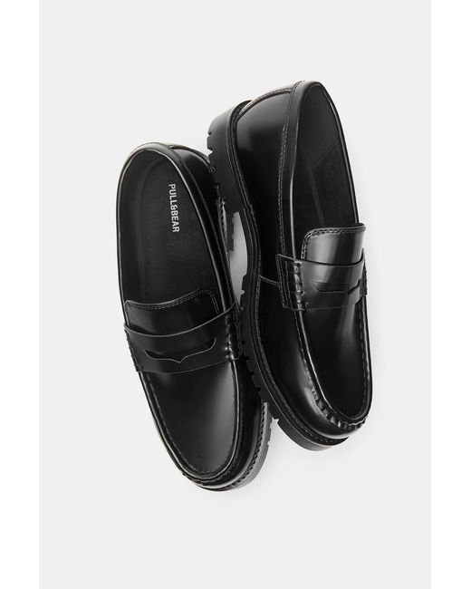 Pull&Bear Black Basic Loafers for men