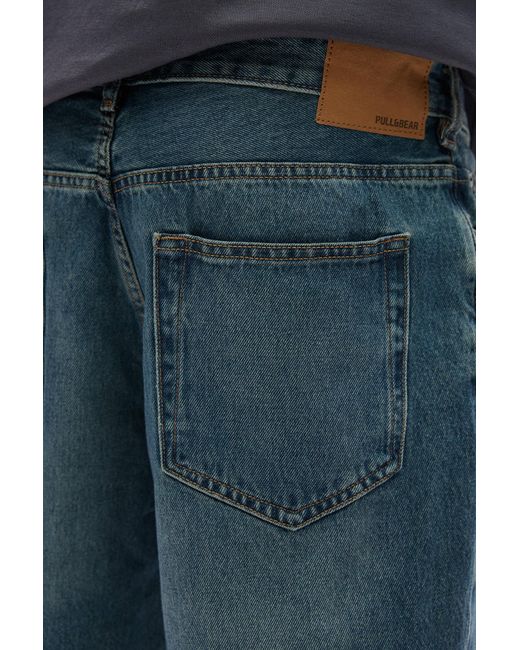 Pull&Bear Standard-Jeans-Bermudashorts in Blue für Herren