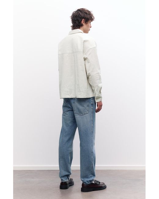 Pull&Bear White Long Sleeve Shirt With Pockets for men