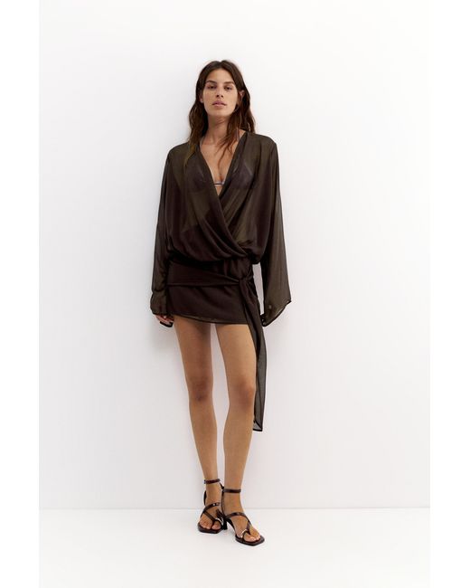 Pull&Bear Brown Heeled Sandals With Strap Detail