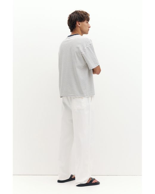 Pull&Bear White Denim Joggers for men