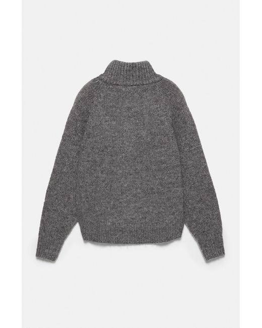 Pull&Bear Trui Met Ritskraag in het Gray