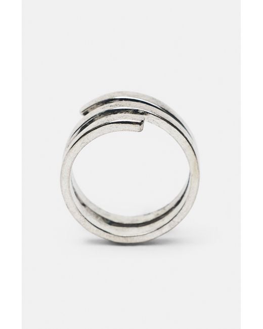 Pull&Bear White 2Er-Pack Ringe Mit Stein