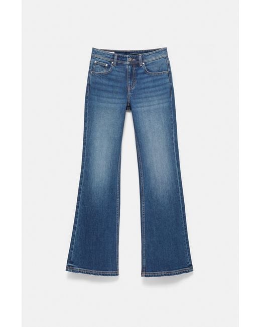Pull&Bear Blue Low-Rise Boot-Cut Jeans