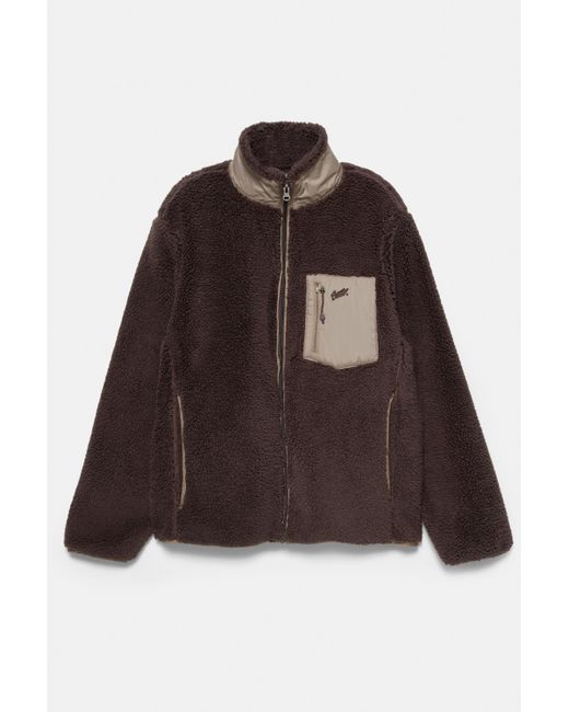 Pull&Bear Kombinierte Jacke Aus Lammfellimitat in Brown für Herren