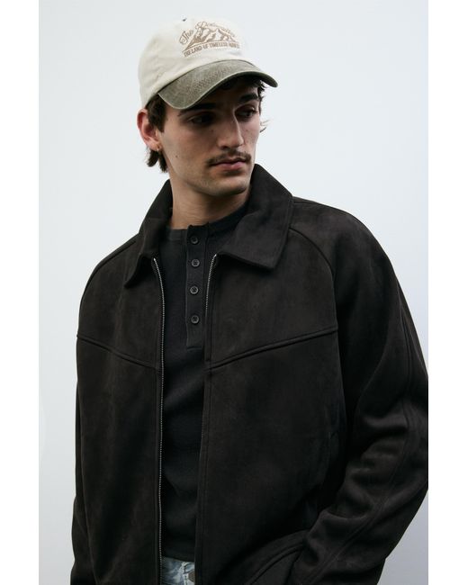 Pull&Bear Black Faux Suede Jacket for men