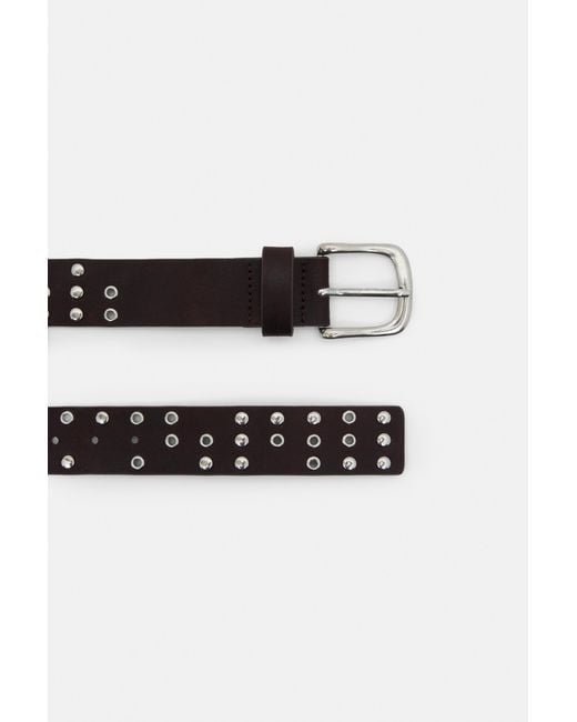 Pull&Bear Black Leather Effect Belt With Eyelets