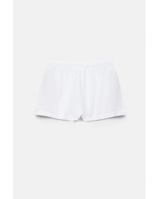 Pull&Bear White Linen Blend Shorts