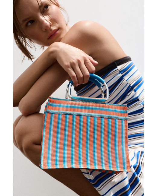 Pull&Bear Orange Striped Handbag