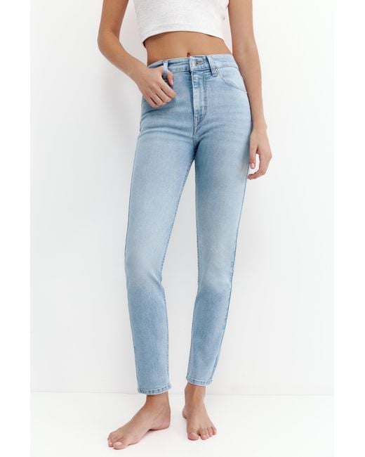 Pull&Bear Blue High-Waist Skinny Jeans