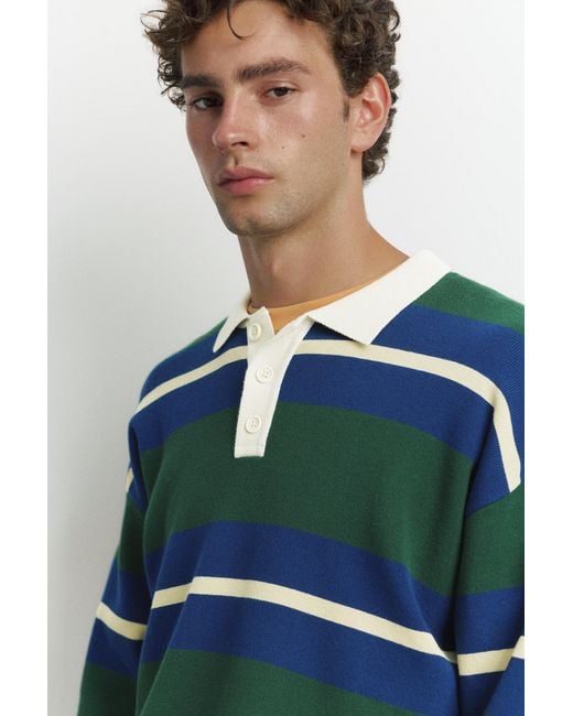 Polo di Pull&Bear in Blue da Uomo