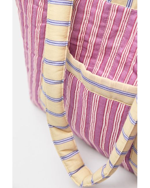 Pull&Bear Pink Shopper Mit Streifenmuster