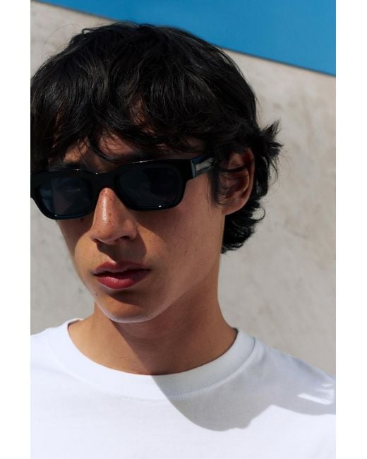 Pull&Bear Black Resin Sunglasses for men