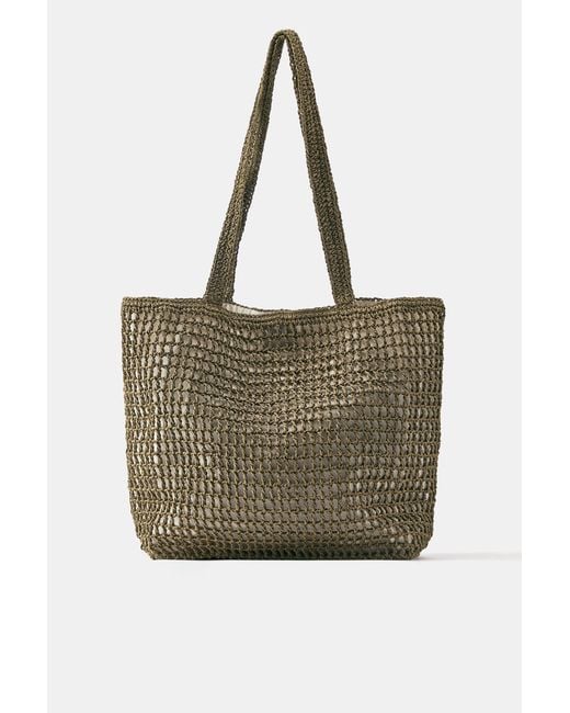 Pull&Bear White Woven-Effect Tote Bag for men