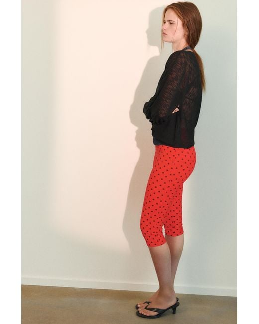 Pull&Bear Red Polka Dot Capris