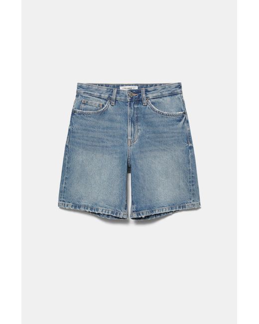 Pull&Bear Blue Denim Bermuda Shorts