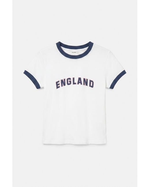 Pull&Bear White Slim-Fit England Graphic T-Shirt