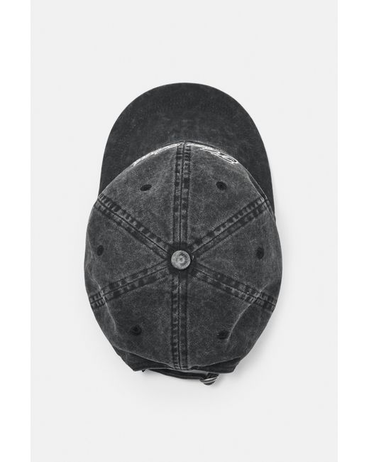 Pull&Bear Black High Goals Embroidered Cap for men