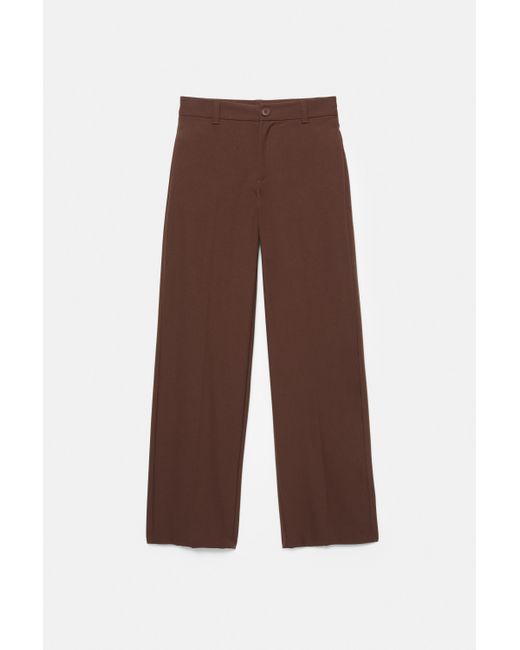 Pull&Bear Blue Smart High-Waist Straight-Leg Trousers