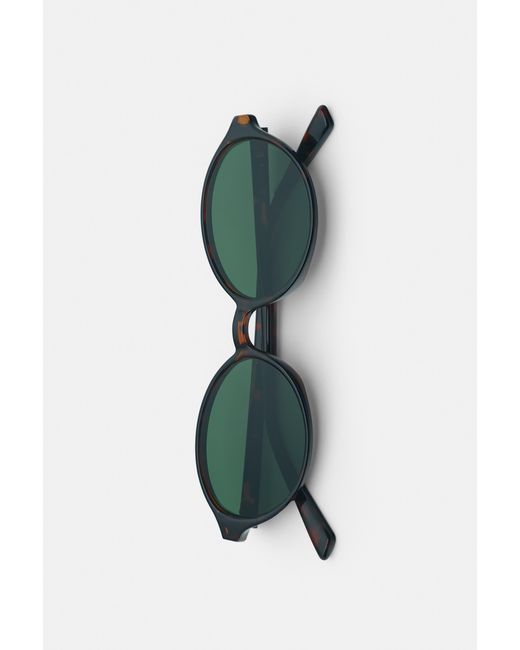 Pull&Bear Green Resin Oval Sunglasses
