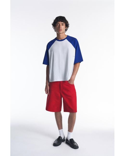 Pull&Bear Red Stwd Raglan Sleeve T-Shirt for men