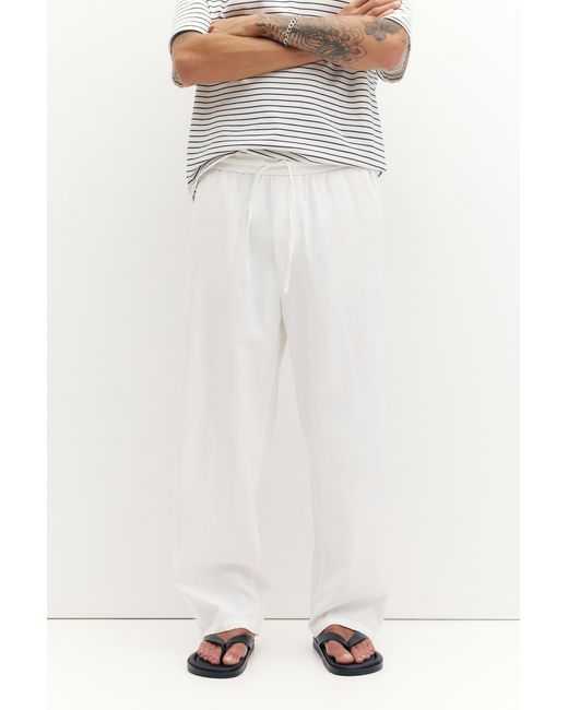 Pull&Bear White Denim Joggers for men