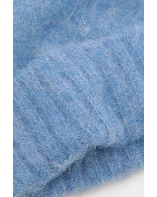 Pull&Bear Blue Kurze Beanie-Mütze Aus Strick