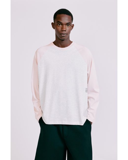 Pull&Bear Gray Raglan Sleeve T-Shirt for men