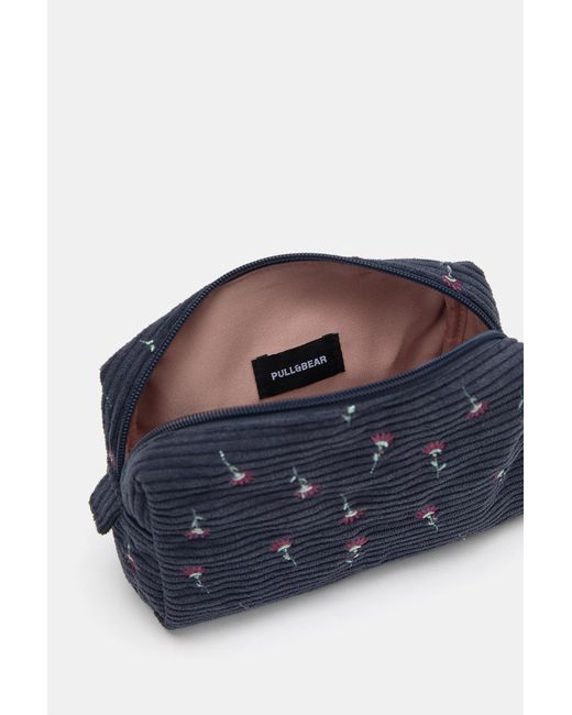 Pull&Bear Blue Floral Toiletry Bag