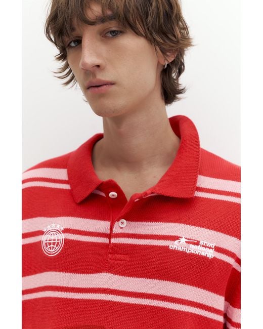 Polo di Pull&Bear in Red da Uomo