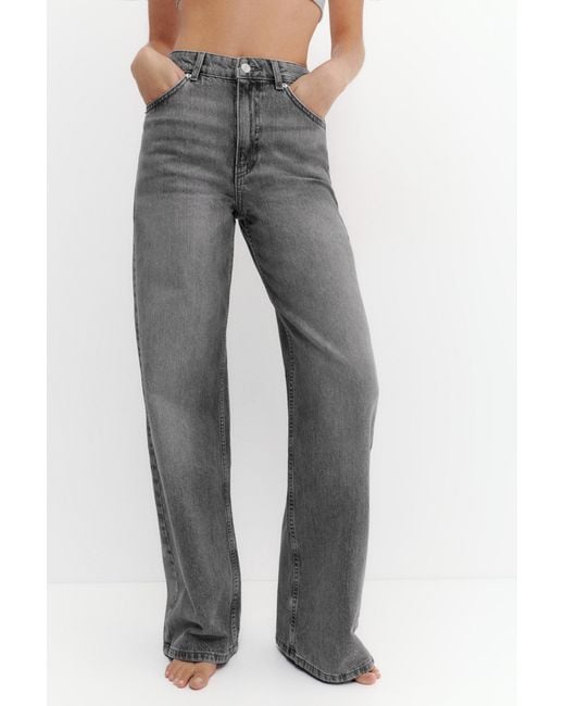 Pull&Bear White Wide-Leg Jeans