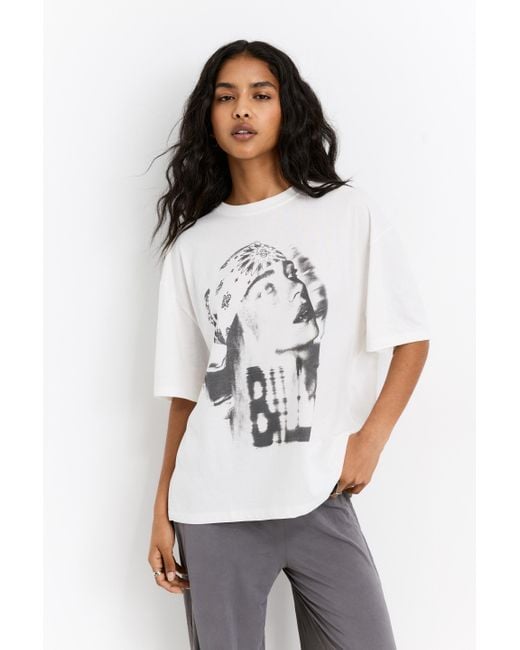 Pull&Bear White Billie Eilish T-Shirt