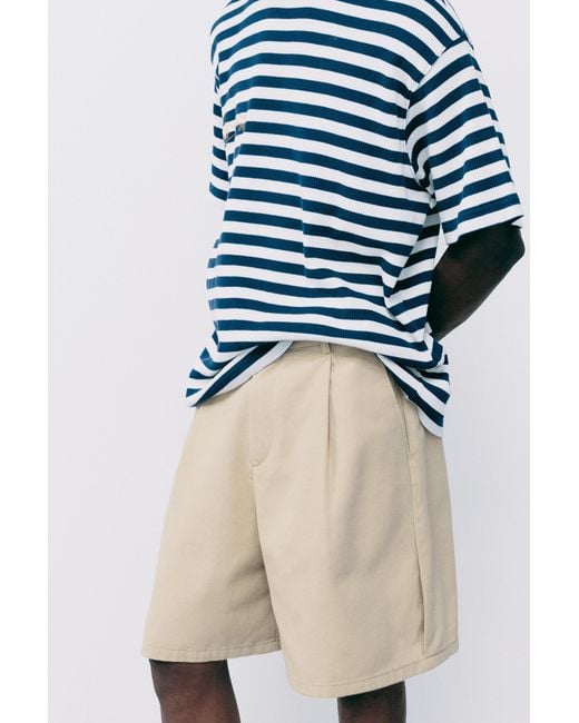 Pull&Bear Gray Darted Bermuda Shorts for men