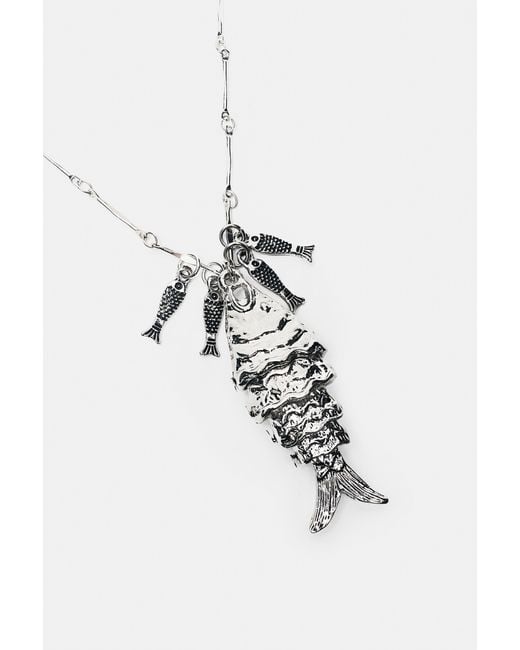 Collier Poissons Pull&Bear en coloris White