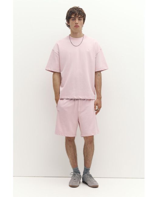 Pull&Bear Pink Short Sleeve Logo Sweatshirt for men