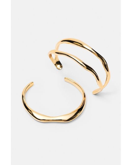 Pull&Bear Metallic 2Er-Pack Wellen-Armbänder