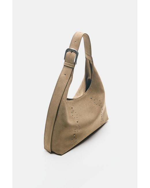 Borsa Shopper Con Borchie di Pull&Bear in Natural