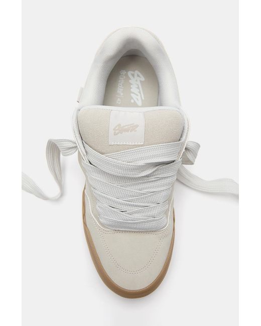 Pull&Bear White Stwd Skate Trainers for men