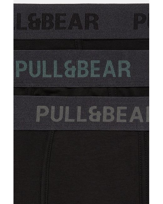 Pull&Bear 3-Pack Boxershorts in het Black voor heren