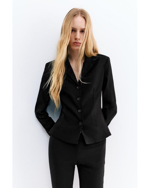 Blazer Sfiancata di Pull&Bear in Black