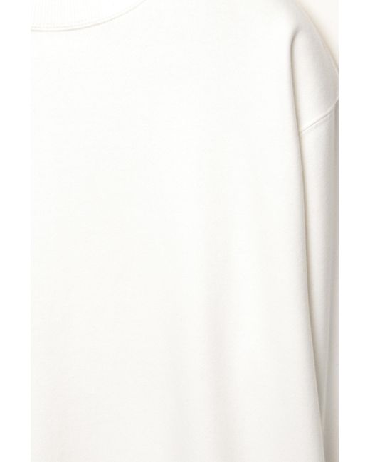 Pull&Bear White Basic Round Neck Sweatshirt for men
