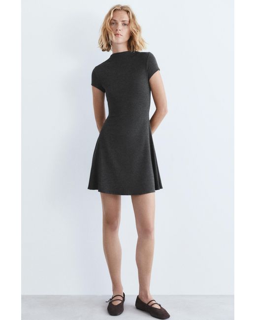 Pull&Bear Black Short Mock Neck Dress