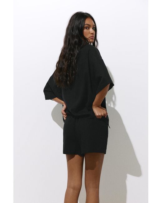 Pull&Bear Black Linen Blend Shorts