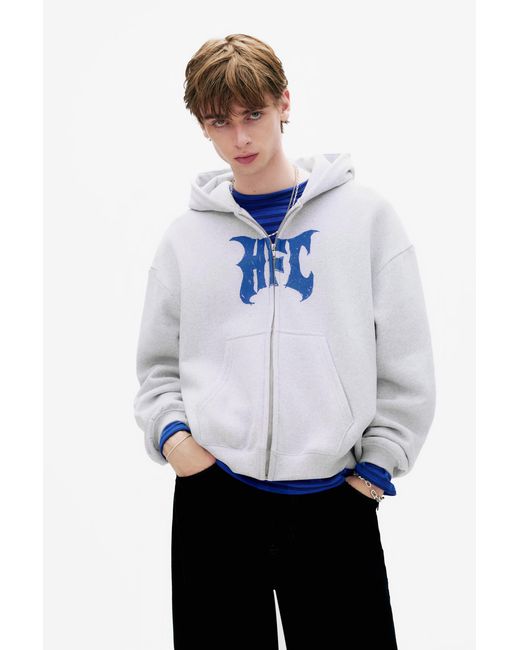Pull&Bear Blue Stranger Things Hfc Hoodie for men