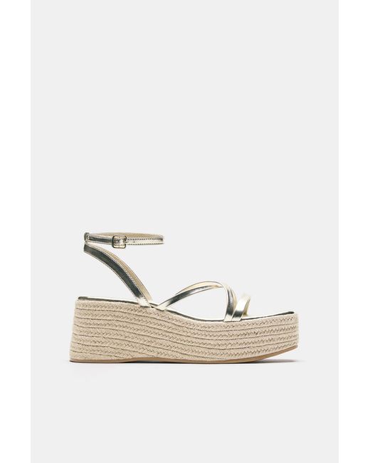 Pull&Bear White Strappy Wedge Sandals