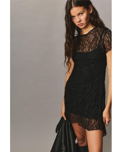Pull&Bear Korte Kanten Jurk in het Gray